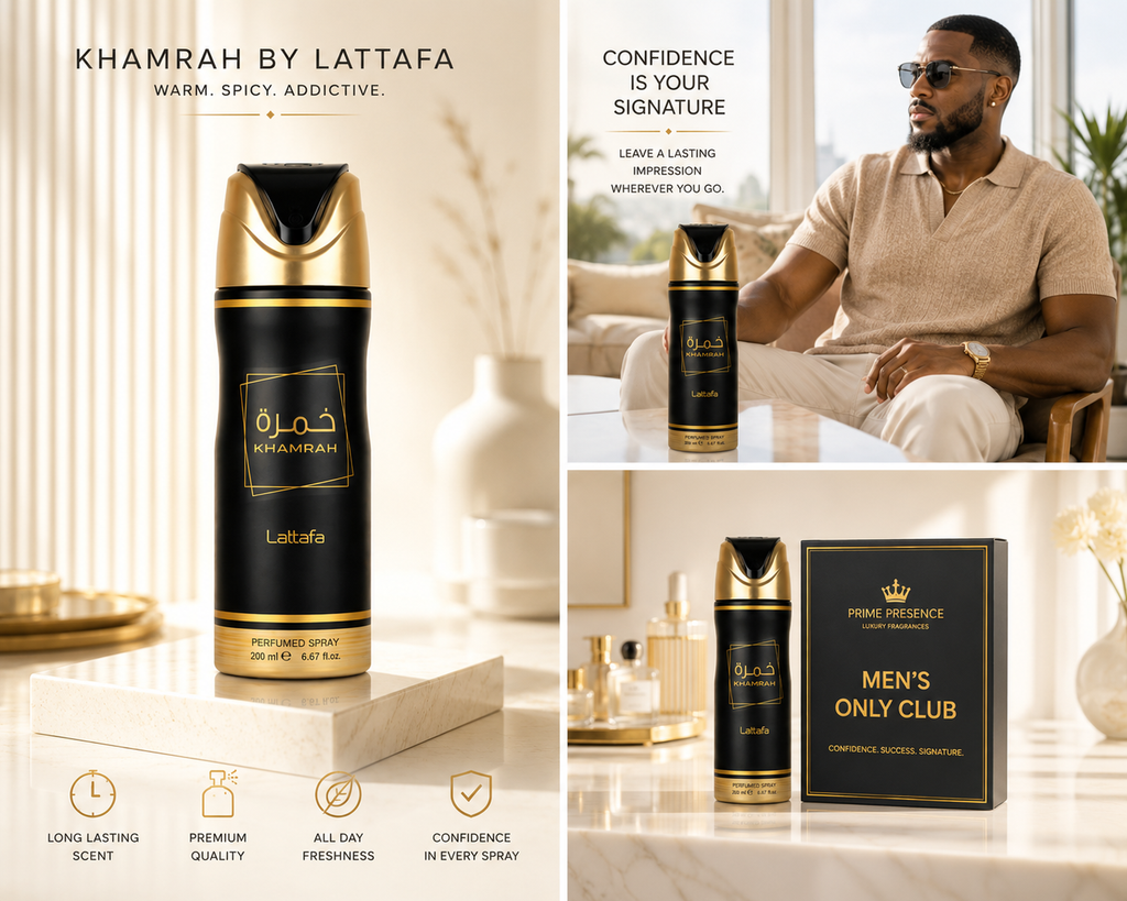 Lattafa Khamrah Perfumed Deo Spray 6.7 Ounce